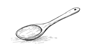 vektör el çizimi kaşık çizimi.