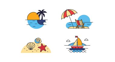 Plaj Çizgisi Resim Çizimi