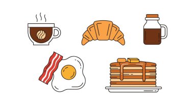 Kahvaltı Hattı sanat renk vektörü temiz tasarım