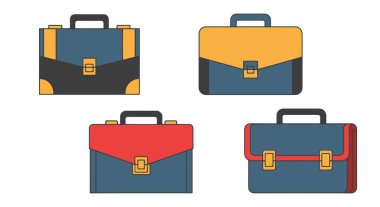 Evrak çantası çizgisi düz resimleme