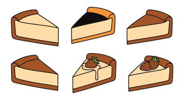 Beyaz arkaplanda leziz pastalar