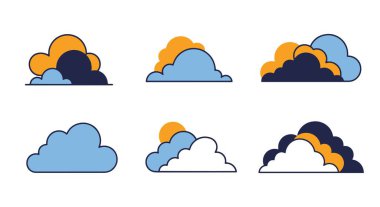 bulut vektörü logo tasarım şablonu çizimi
