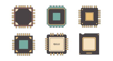 İşlemci Çizgisi sanat vektörü çizimi çizimi