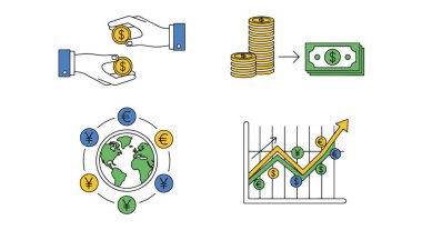 Para birimi değişim rengi soyut tasarım ile dolduruldu