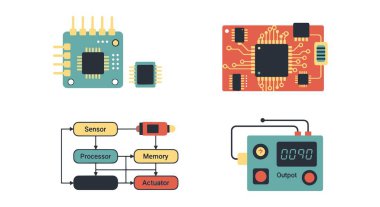 Gömülü Sistem Çizgisi Renkli modern biçim