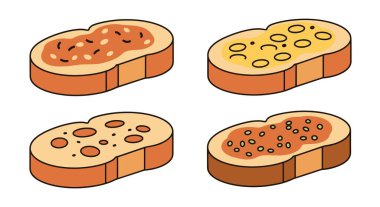 Sarımsaklı ekmek çizgisi renk sanatı modern stili