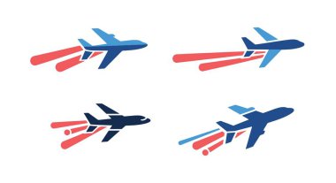 Jet Akımı Çizgisi sanat vektörü ayarlandı