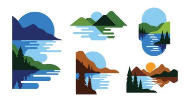 Lake Line sanat vektörü modern biçim