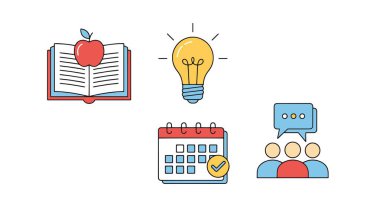 Ders Planı Çizgisi Sanat Rengi Vektörü Temiz Tasarım