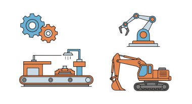 Makine Çizgisi Sanat Rengi Tasarımı