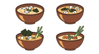 Miso Çorba Çizgisi Sanat Rengi Modern Biçim