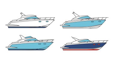 Motorboat Line sanat vektörü modern stili