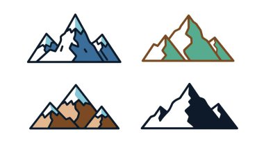 Dağ Tepesi Çizgisi renk vektörü temiz tasarım