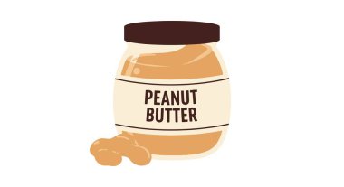 Fıstık Ezmesi Çizgisi Sanat Düz Tasarımı