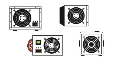 Beyaz arkaplanda farklı elektronik cihazlar var.