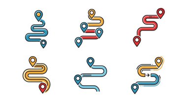 Rota Çizgisi Sanat Renkli Profesyonel Tasarım