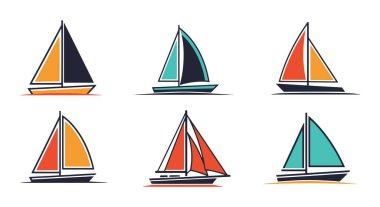 Yelkenli Hattı Sanat Renkli Profesyonel Tasarım