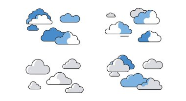 Dağınık Bulutlar dosyalanmış renk temiz tasarımı