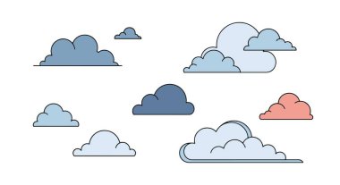 Dağılmış Bulutlar vektör çizgisi sanatı