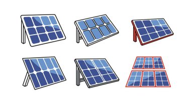 Güneş Paneli Çizgisi Sanat Rengi Tasarımı