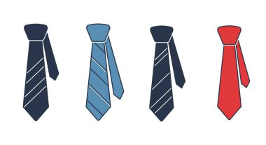 Beyaz arkaplanda mavi kravat simgesi