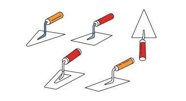 Araçların el çizimi vektör simgeleri, tornavida, çekiç ve anahtar setleri