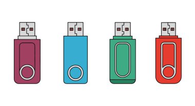 usb flash disk vektör çizimi tasarımı