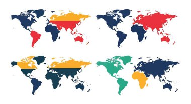 Dünya Harita Çizgisi sanat vektörü modern biçim