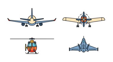 Aircraft Rear View colorful design illustration