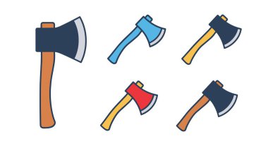 Axe Line art vector creative color composition illustration