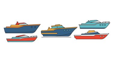 Tekne Çizgisi Resim Renkli modern vektör