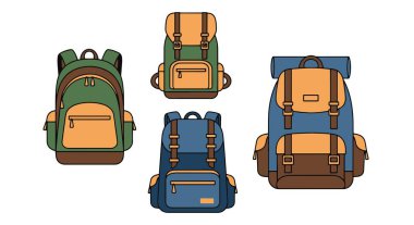 Kamp Sırt Çantası Basit en küçük renk çizimi