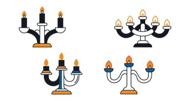 Candelabra Line sanat modern renk illüstrasyonu