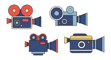 Sinema Kamerası Çizgisi dinamik soyut renk çizimi