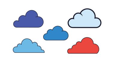 Bulut Çizgisi Sanatı dosyalanmış renk temiz tasarım soyut vektörü