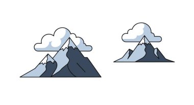Bulutlu Dağ Tepesi düz soyut renk vektörü