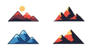 Uzak Dağlar yumuşak temiz renk vektörü