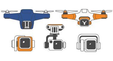 Drone Camera Mount soyut parlak ton vektörü