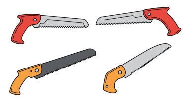 Folding Saw Line art clean modern color illustration