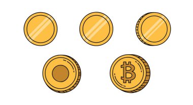 Altın Para Çizgisi Sanatı Renkli vektör