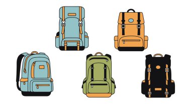 Yürüyüş Sırt Sırtı Çizgisi Modern parlak renk çizimi