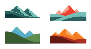 Hill Shadows Line yaratıcı modern illüstrasyon