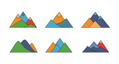 Hills Line sanat modern renk illüstrasyonu