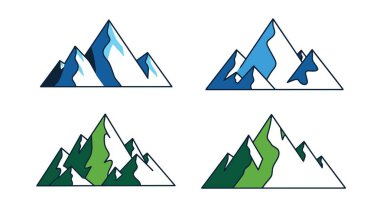Jagged Peaks Line modern parlak renk çizimi