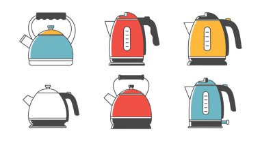 Kettle Çizgisi sanat şekli renk vektör tasarımı