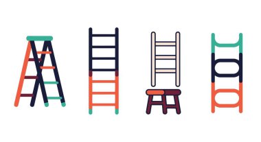 Merdiven Çizgisi Sanatı renk modu tasarımı asgari çağdaş vektör