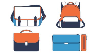 Laptop Bag Line art soft color vector design