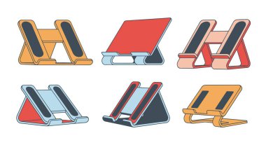 Laptop Stand Line asgari soyut temiz illüstrasyon