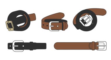 Deri kemer hattı yumuşak dinamik ton illüstrasyonu