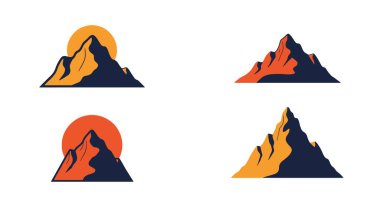 Yalnız Dağ Çizgisi soyut canlı ton vektörü